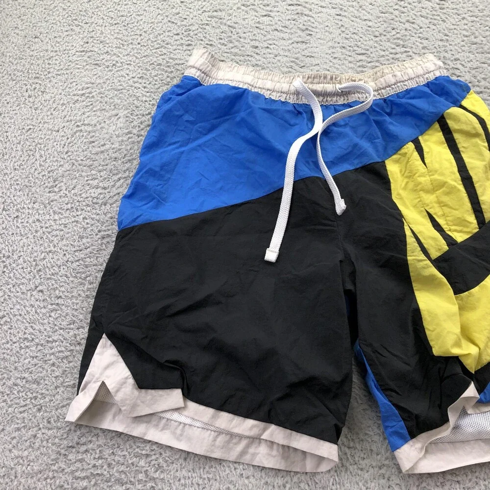 Nike Swim Trunks Mens Large Multicolor Colorblock Mesh Lined Drawstring Shorts